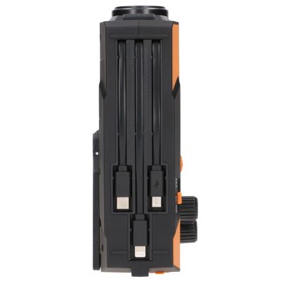 54. Extralink Solar-Notfallradio mit Kurbeldynamo-Powerbank (4000 mAh) und SOS-Taschenlampe SR-4000, tragbar, analog, Schwarz/Orange