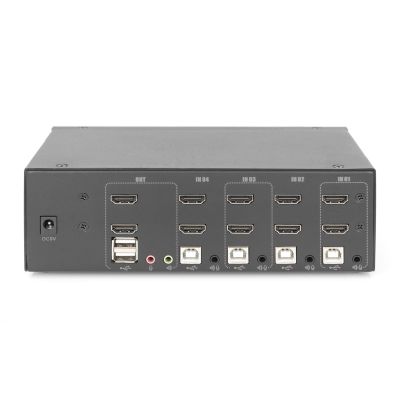 5. Digitus KVM-Switch, 4 Ports, Dual-Monitor-Unterstützung, 4K, HDMI®