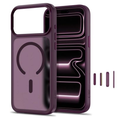 2. Tech-Protect Magmat Magsafe CC Hülle für iPhone 18 Pro / 17 Pro – Burgunderrot Matt