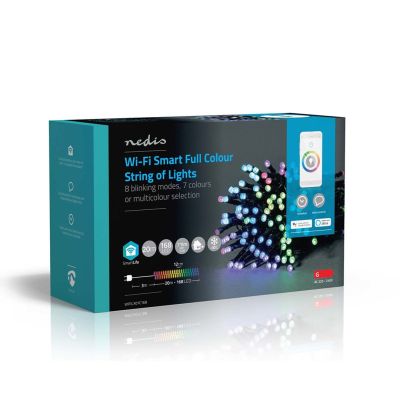 8. Nedis SmartLife Dekorative LED-Lichterkette mit WLAN und RGB-Beleuchtung, 168 LEDs, 20 m Reichweite, kompatibel mit Android™ und iOS