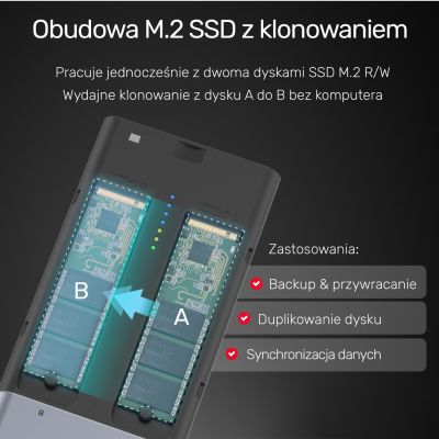 5. UNITEK Festplattengehäuse/Klonen 2x M.2, PCIe/NVME