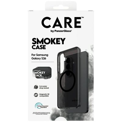 6. CARE by PanzerGlass Urban Explorer Smokey Hülle mit schwarzem Qi für Samsung Galaxy S26 - Schwarz