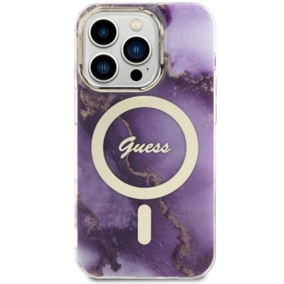 3. Guess GUHMP14LHTMRSU iPhone 14 Pro 6.1" lila/lila Hardcase Golden Marble MagSafe