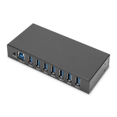 Industrieller Hub mit 7 USB 3.0 SuperSpeed-Anschlüssen, aktives Metallgehäuse, DIN-Schienenmontage