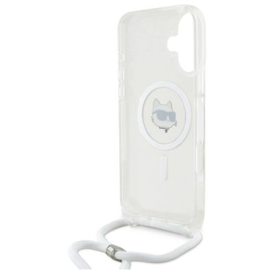 6. Karl Lagerfeld IML Choupette Head & Cord Magsafe Hülle für iPhone 16 - Transparent