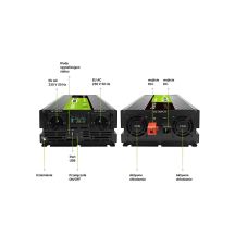 Green Cell LCD-Wechselrichter 24V/230V 3000W/6000W Reiner Sinus INVGC24P3000LCD