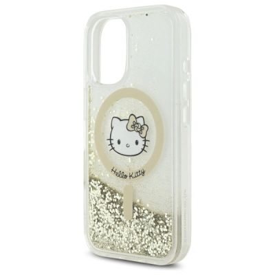 6. Hello Kitty Liquid Glitter Fever MagSafe Hülle für iPhone 16 – Gold