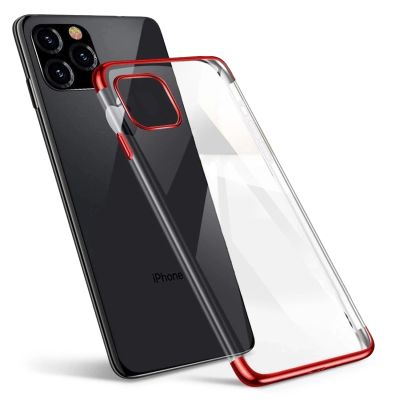 Clear Color Case TPU-Gel-Cover mit Metallrahmen für Samsung Galaxy A13 5G rot