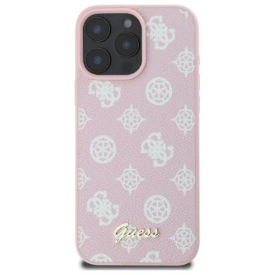 3. Guess Peony Script MagSafe-Hülle für iPhone 16 Pro Max – Rosa