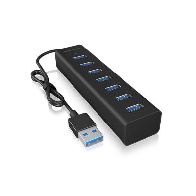 ICY BOX IB-HUB1700-U3 USB 3.2 Gen 1 (3.1 Gen 1) Typ-A 5000 Mbit/s Schwarz