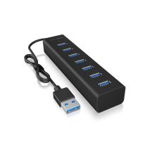 ICY BOX IB-HUB1700-U3 USB 3.2 Gen 1 (3.1 Gen 1) Typ-A 5000 Mbit/s Schwarz