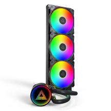 Montech LightFlow ARGB 360 All-in-One-Flüssigkeitskühler für Prozessoren, 12 cm, Schwarz, 1 Stück.
