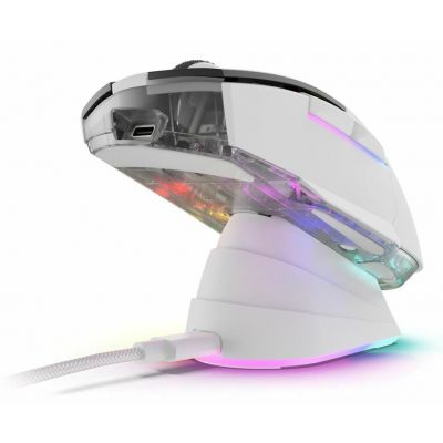 8. Sharkoon SGM50W Gaming-Maus, rechte Seite, RF Wireless + USB Typ-A, optisch, 6400 DPI