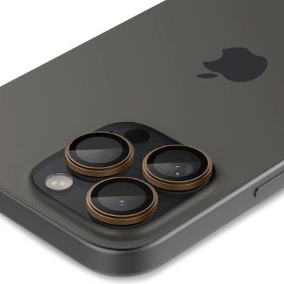 5. Spigen Optik Pro GLAS.TR „EZ FIT“ Kameraschutz 2er-PACK für iPhone 16 Pro / Pro Max – braun