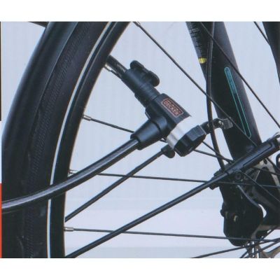 22. Fahrradschloss mit Kabelschloss 10x900mm mit Griff Black+Decker
