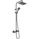 6. Hansgrohe Showerpipe 230 Duschsystem mit 2 Duschköpfen, Wandmontage, Schwarz