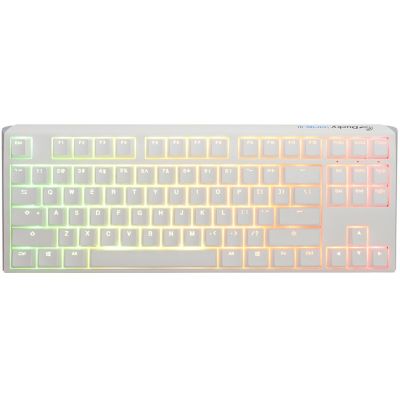 Ducky One 3 Classic Pure White TKL Gaming-Tastatur mit RGB-LED-Beleuchtung – MX-Clear USB-Tastatur, Deutsch, Weiß