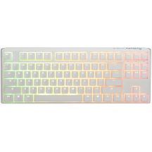 Ducky One 3 Classic Pure White TKL Gaming-Tastatur mit RGB-LED-Beleuchtung – MX-Clear USB-Tastatur, Deutsch, Weiß