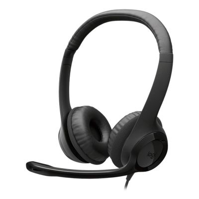 Logitech H390 USB-Headset mit Kabel und Kopfbügel für Anrufe und Musik, USB Typ-C, Schwarz