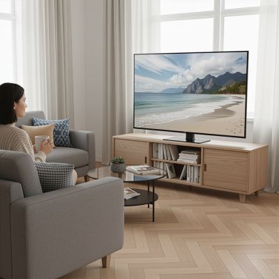 10. MACLEAN Universal-TV-Ständer, für TV-Schränke, max. 40 kg, max. VESA 400x400, Höhen- und Winkelverstellung MC-1240