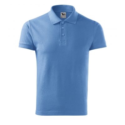 3. Malfini Cotton M MLI-21215 blaues Poloshirt