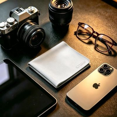 9. Tech-Protect Poliertuch, Mikrofaser-Bildschirmreinigungstuch für Laptops (13–14 Zoll) – Grau