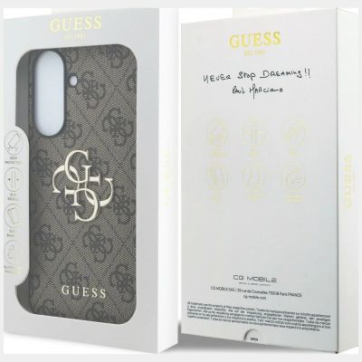 8. Guess Lederhülle mit Metalllogo für Samsung Galaxy A57 5G – Braun