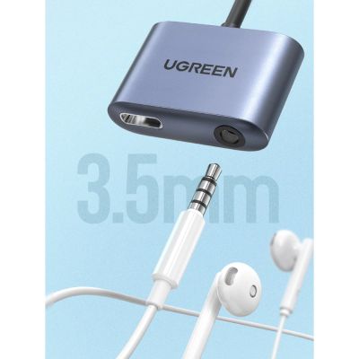 16. Ugreen USB Typ C (männlich) - USB Typ C PD QC (weiblich) + 3,5-mm-Miniklinke (weiblich) grau (CM231)