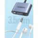 16. Ugreen USB Typ C (männlich) - USB Typ C PD QC (weiblich) + 3,5-mm-Miniklinke (weiblich) grau (CM231)