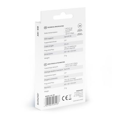 5. SAVIO-Adapter SATA (F) - USB-A 3.1 Gen 1 (M) für 2,5"-Laufwerke AK-68