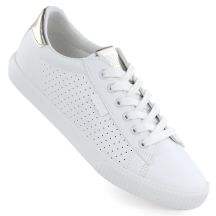 Damen-Sneaker, niedrig geschnitten, durchbrochenes Design, Kunstleder, weiß, Big Star TT274020