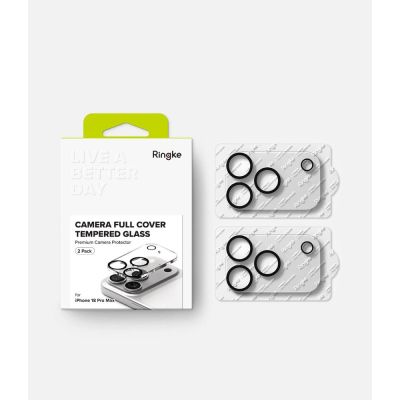 8. Ringke Kamera-Vollschutzfolie aus gehärtetem Glas (2er-Pack) für iPhone 18 Pro Max – Schwarz