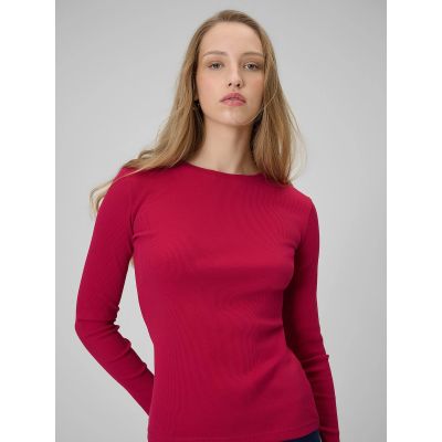 5. Damen Langarm-Strickpullover mit schmaler Rippstrickbündchen, Größe 4F 4FRAW25TLONF656-53S