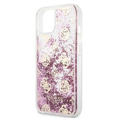 6. Guess GUHCP13SLGPEPI iPhone 13 mini 5.4" pink/pink Hardcase Peony Liquid Glitter