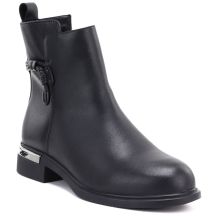Schwarze Damen-Ankle-Boots aus Leder D&A S.Barski MK62-7025