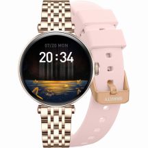Smartwatch Gravity Roségold Silber Pink 2 Armbänder GT26-4