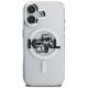 3. Karl Lagerfeld IML Glitter Karl & Choupette Sketch Logo MagSafe Hülle für iPhone 16 - Transparent