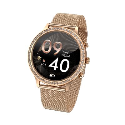 2. VELTORI VT310-1 Damen-Smartwatch, Goldarmband + rosa Silikonarmband