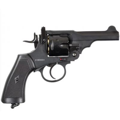 10. WEBLEY MKVI .455 Polizeirevolver, Kal. 4,5 mm, Diabolo, 6-Schuss-Patronen, 4"-Lauf, CO2 Black Ekp do17J