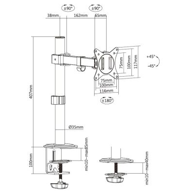 10. Equip 650166 Monitorhalterung/Ständer 81,3 cm (32") Schreibtisch Weiß