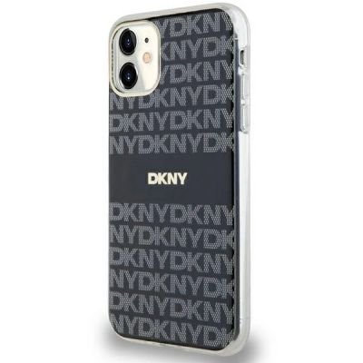 8. DKNY IML Mono & Stripe MagSafe Hülle für iPhone 11 / Xr – Schwarz