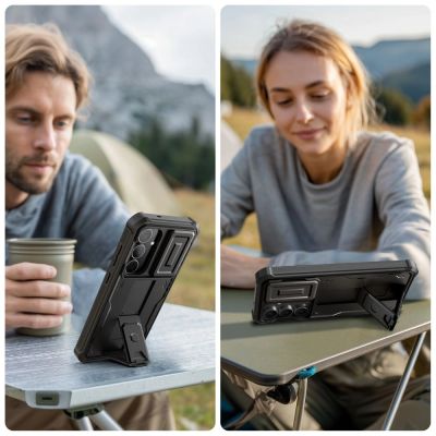 3. Tech-Protect Kevlar Cam+ Hülle für Samsung Galaxy S25 FE - Schwarz