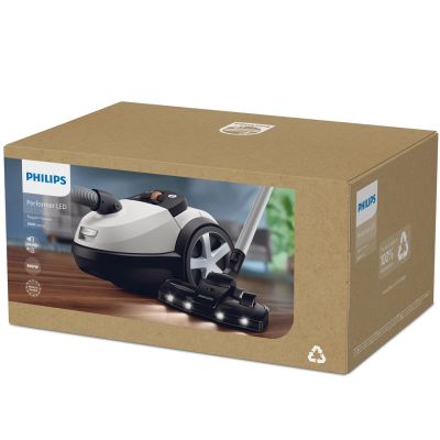 38. Philips Performer LED 8000 Serie Staubsauger mit Beutel und TriActive-Technologie, Modell XD8142/12, 900 W Leistung