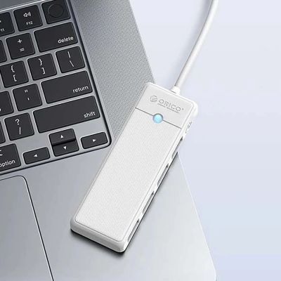 6. Orico PAPW4A-C3 USB-Hub mit 4 Anschlüssen (4x USB-A 3.0, 1,8 m Kabel) – Weiß