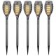 Solar-Taschenlampe mit tanzenden Flammen, 12 SMD-LEDs, 7,5 x 7,5 x 46,5 cm, 5er-Set