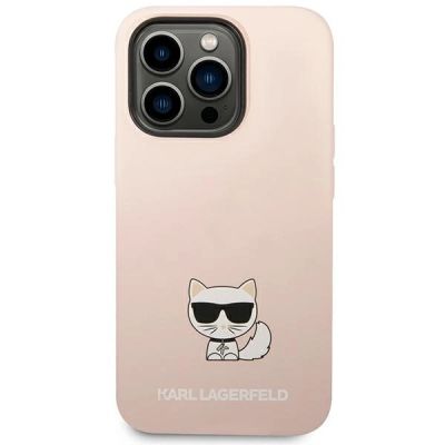 3. Karl Lagerfeld KLHCP14LSLCTPI iPhone 14 Pro 6.1" Hardcase hellrosa / hellrosa Choupette Body aus Silikon