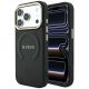 Guess Saffiano Peony & Ring MagSafe Hülle für iPhone 17 Pro Max / 18 Pro Max - Schwarz