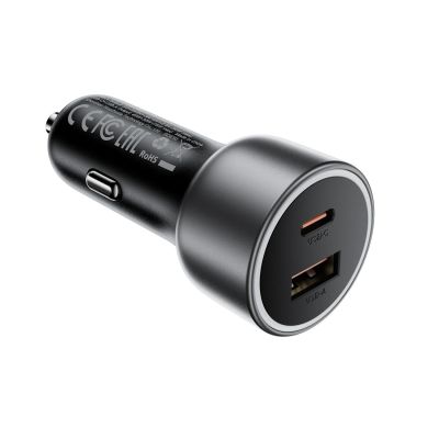 3. Acefast B21 75W USB-C + USB-A Kfz-Ladegerät – Schwarz