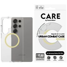 CARE by PanzerGlass Flaggschiff Urban Combat Chardonnay QI-Hülle für Samsung Galaxy S25 Ultra – Transparent