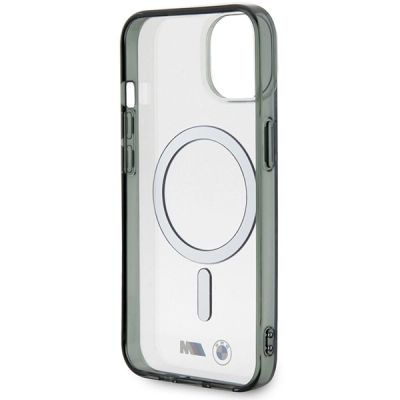 7. BMW Silver Ring MagSafe Hülle für iPhone 14 Plus – transparent